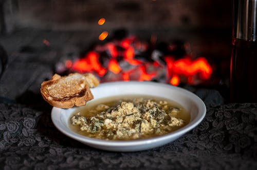 Close up of a Soup by the Fire