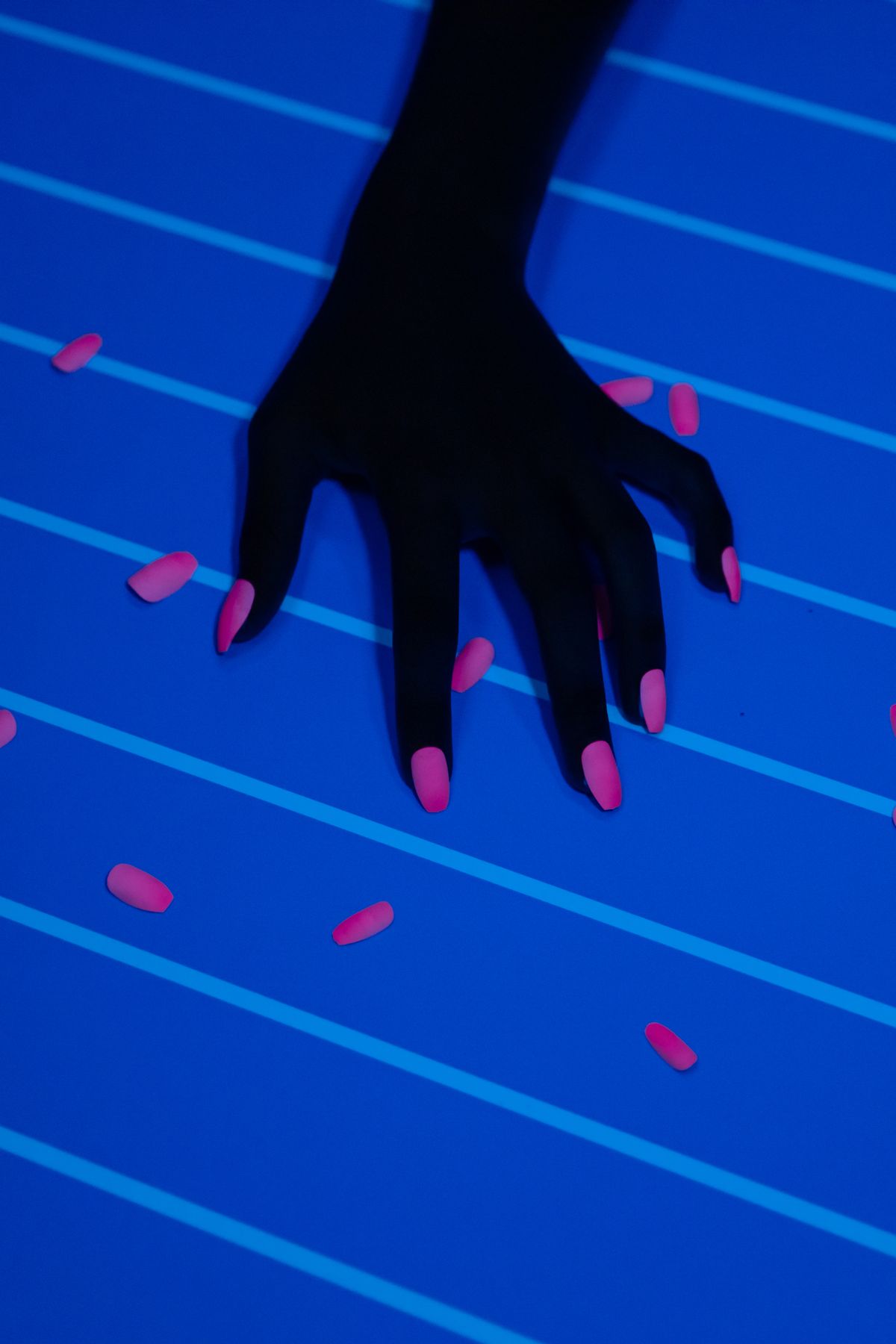 Neon pink nail art