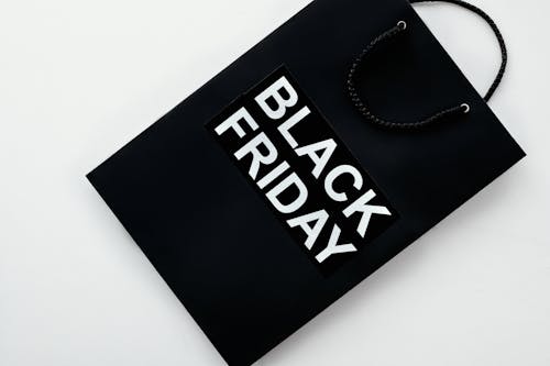 Free Close-up Photo of Black Paper Bag  Stock Photo