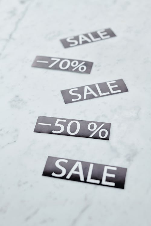 Discount Percentages And Sale Sign