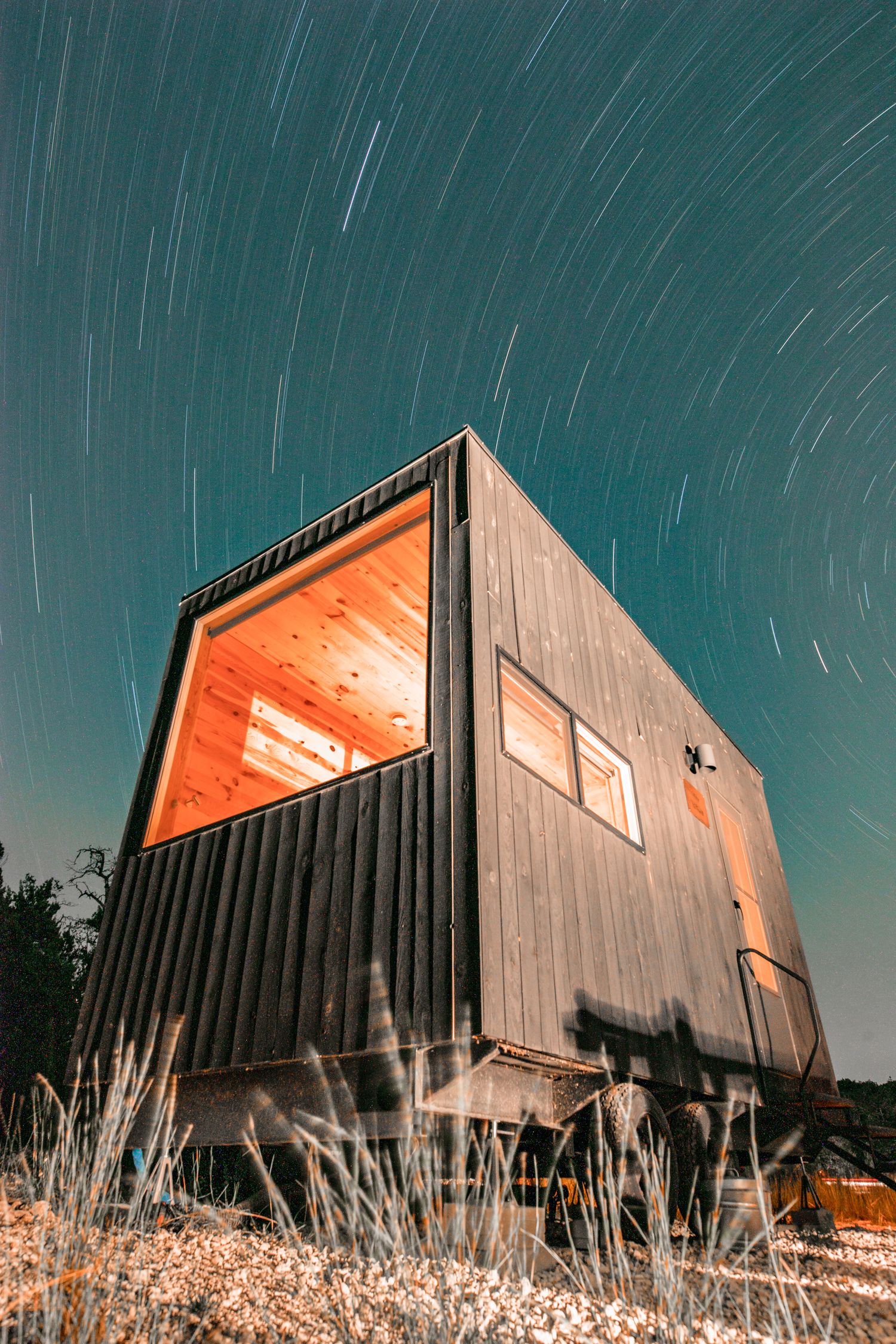 Tiny home under stars