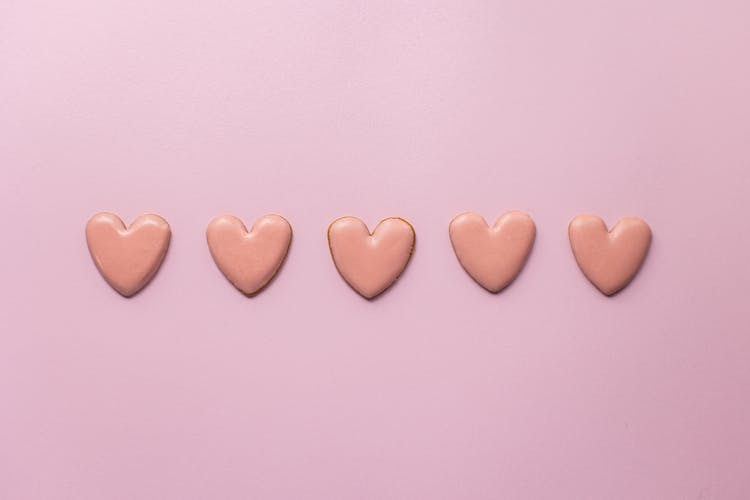 Pink Heart Cookies For Valentine Day