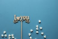 Love message on topper for decoration