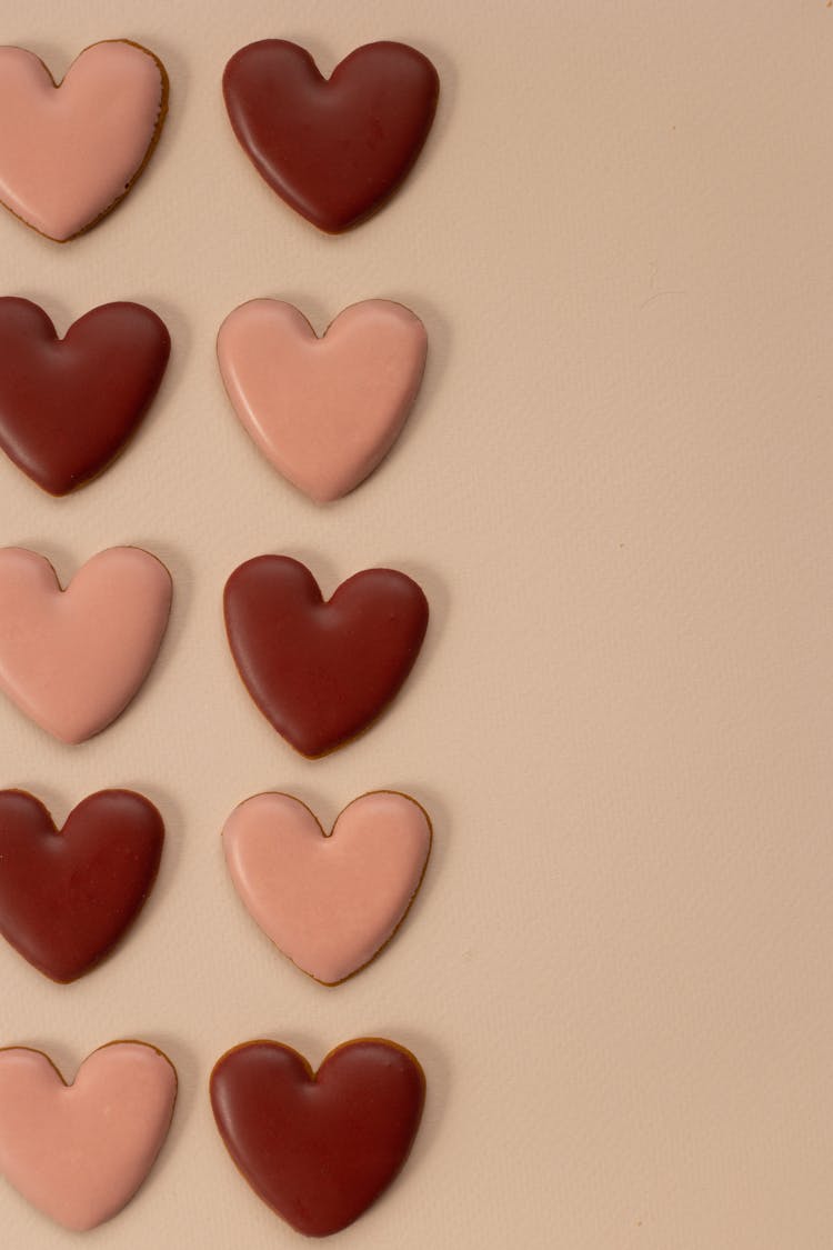 Lines Of Heart Shaped Cookies