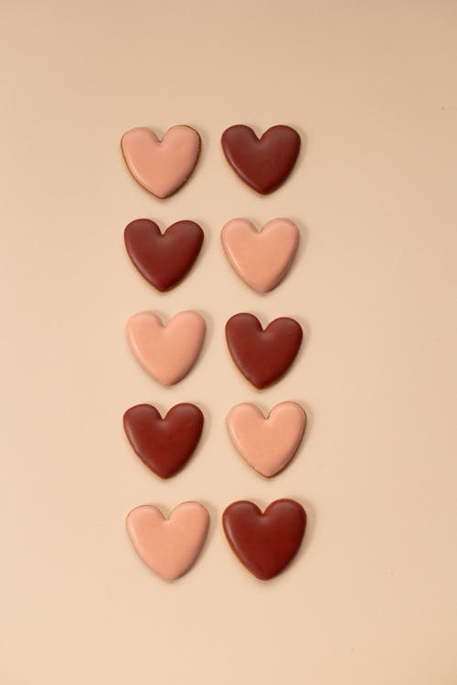 Free Set of heart shaped cookies Stock Photo