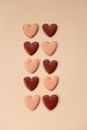 Set of heart shaped cookies