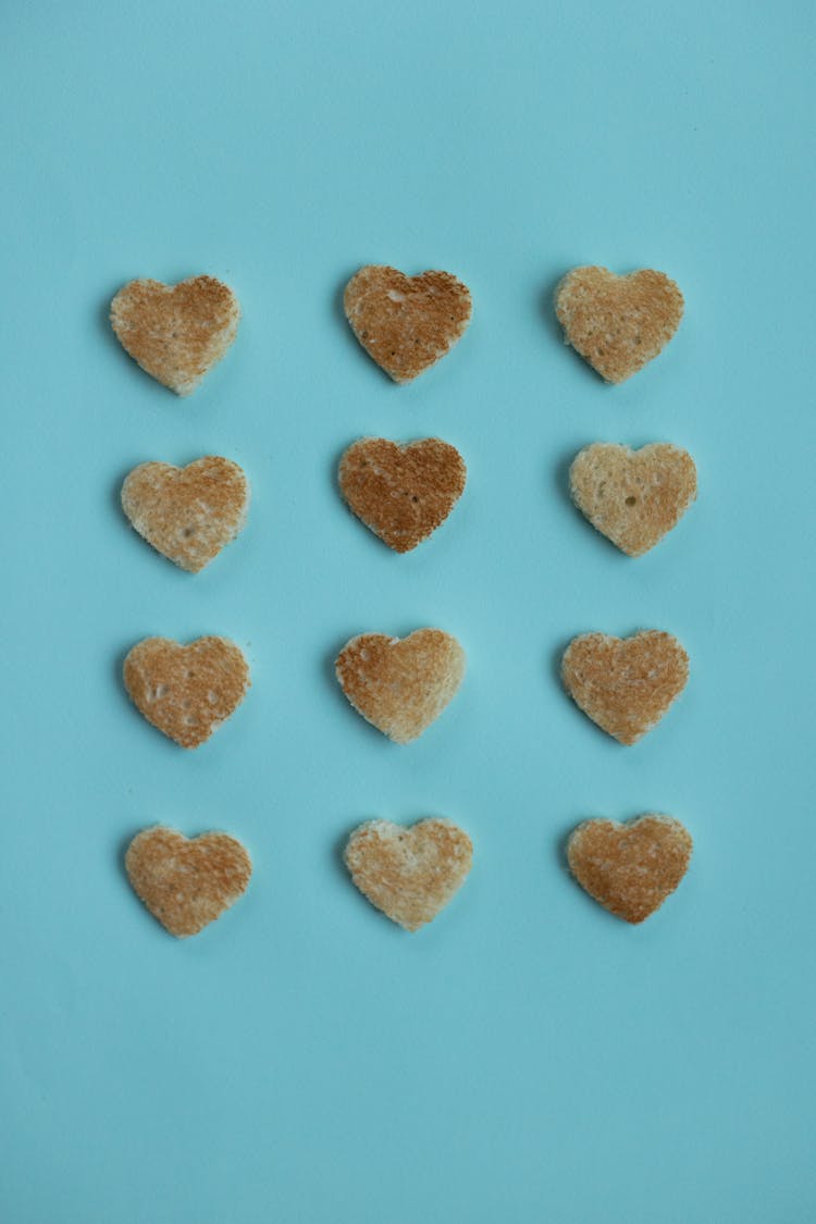 Bread Cutouts Of Heart In Studio