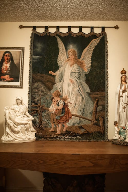 Peinture De Jésus Christ Et De La Vierge Marie
