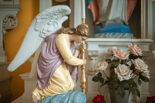 Close Up Shot of an Angel Figurine