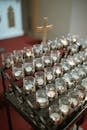 Close-Up Shot of Vigil Candles