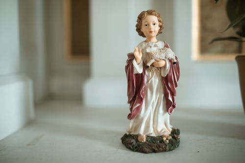 Close-Up Shot of a Religious Figurine