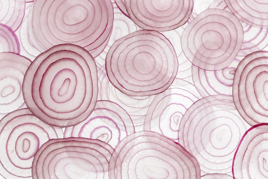 Does a Free Spreadsheet Help with Zero-Based Budgeting? Artistic close-up of thinly sliced red onions creating a captivating, conceptual pattern.