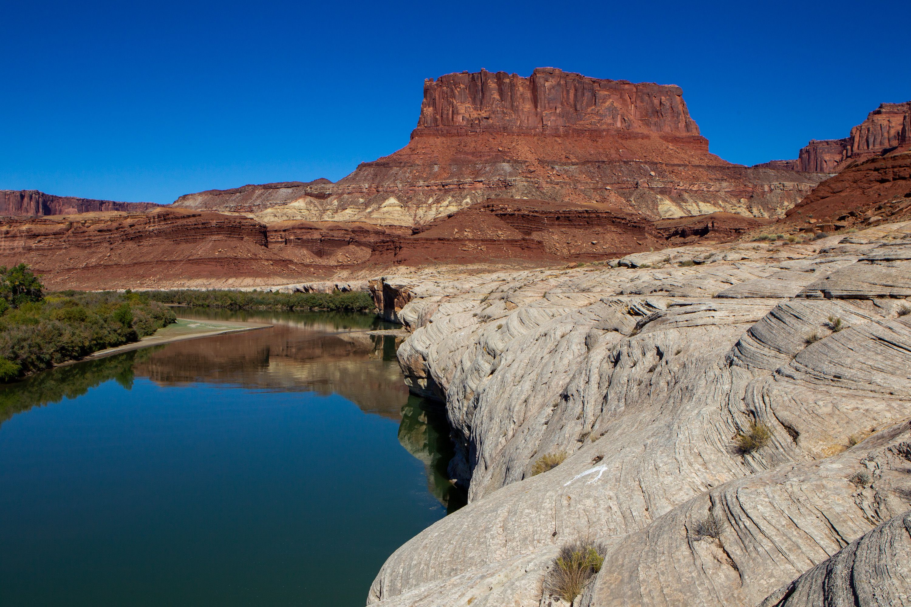 Kayaking the turquoise-green Colorado River through the canyon