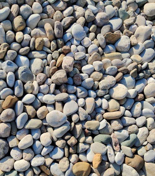 Overhead Shot of Gray and White Pebbles