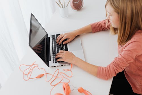 Girl Using Laptop