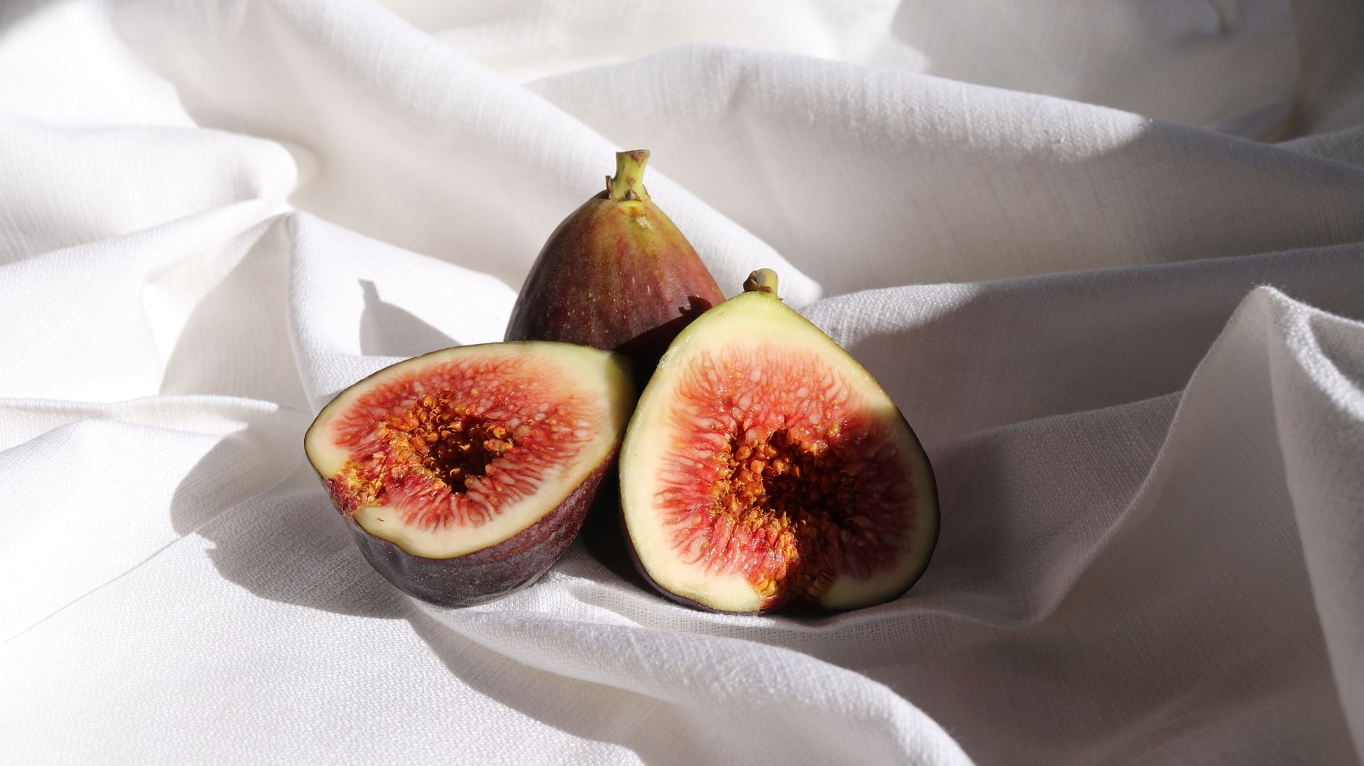 Fig Fruits on White Textile
