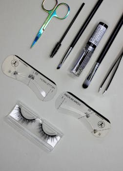 A collection of essential makeup tools for achieving perfectly shaped eyebrows.