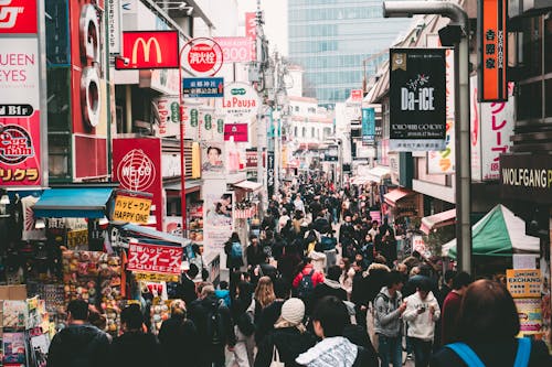 People Walking on Street Market