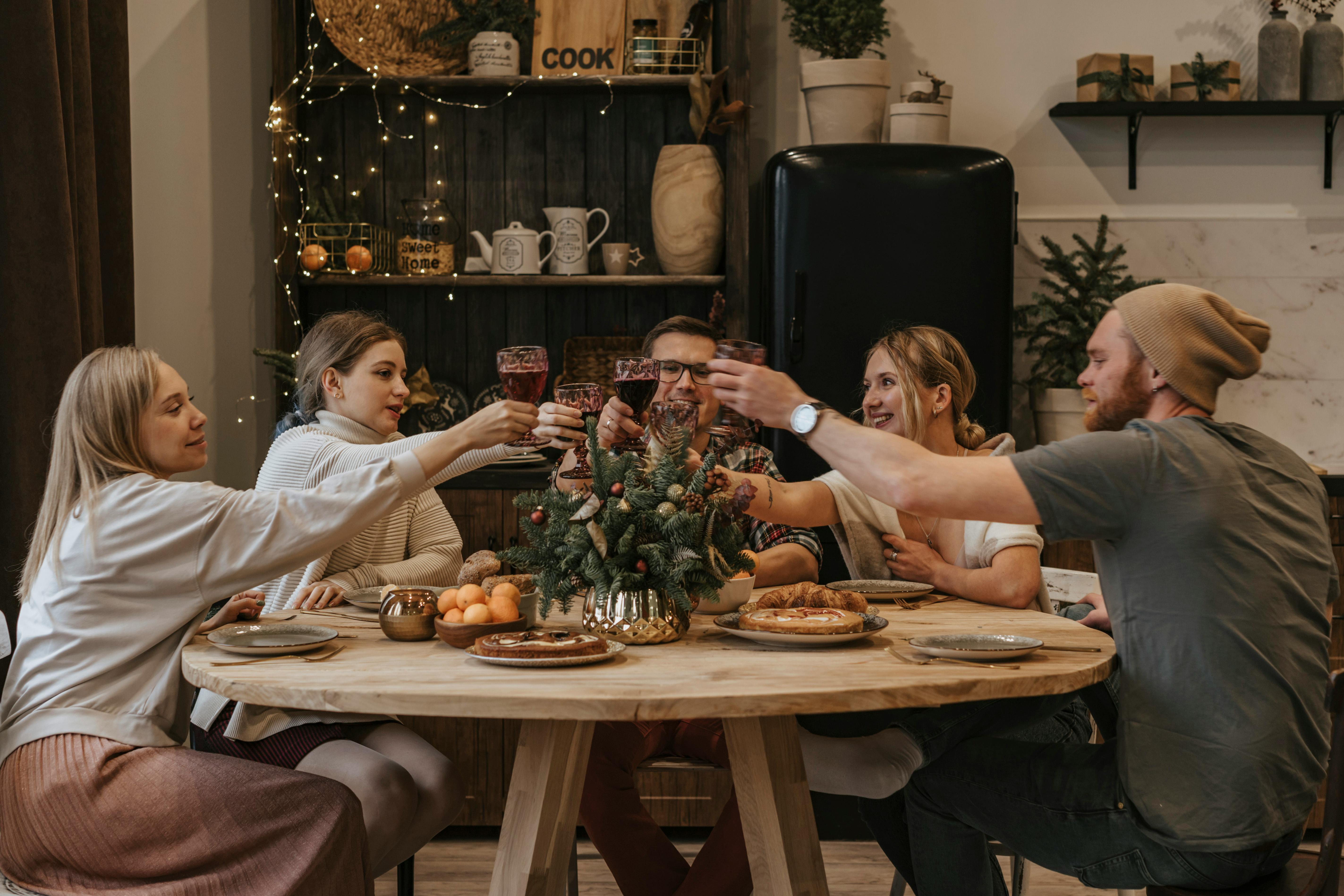 friends eating at table