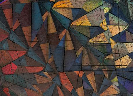 Abstract geometric artwork of multicoloured triangles, by Simberto Brauserich on Pexels
