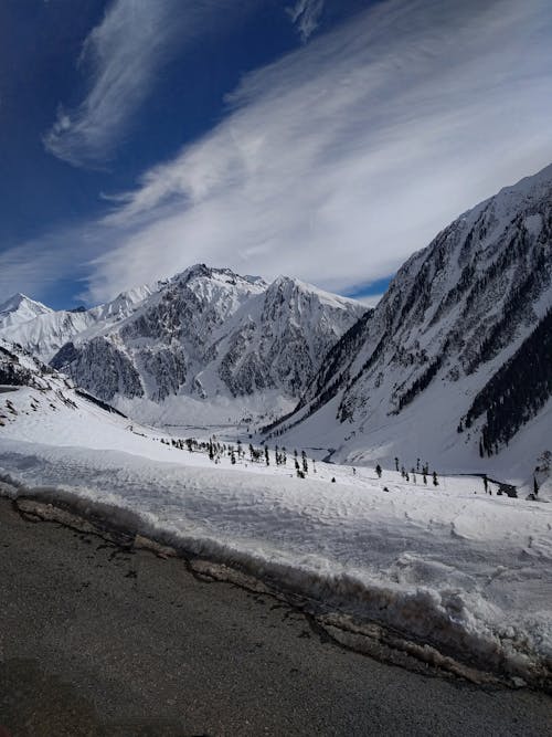 Snow Covered Mountains Under Blue Sky