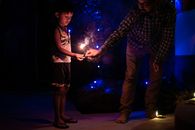 A Man Holding a Sparkler