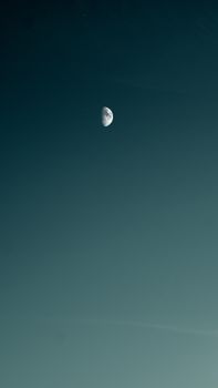 Captivating view of the half moon against a serene night sky, perfect for nature lovers.