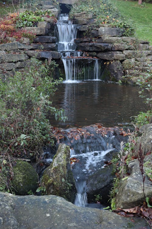 Free stock photo of english park waterfall Stock Photo