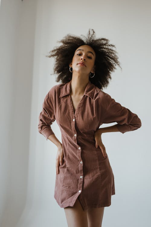 Woman Wearing Dress Posing