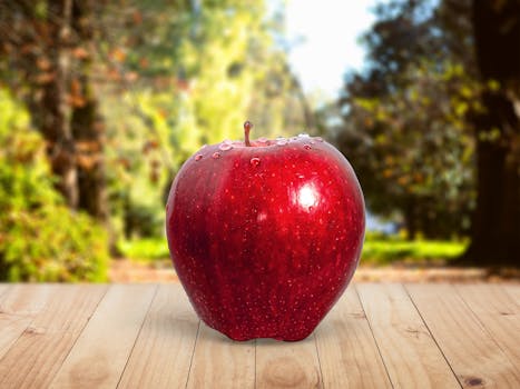 Free stock photo of food, apple, trees, blur