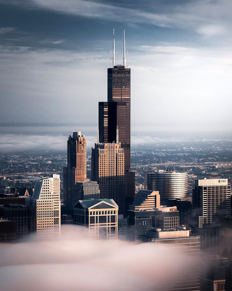 Cityscape With Contemporary Skyscrapers In Downtown