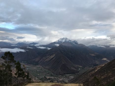 Stunning mountain landscape and valley view in Cusco, Peru.