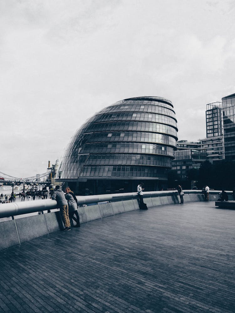 Grayscale Photo Of Greater London Authority In London