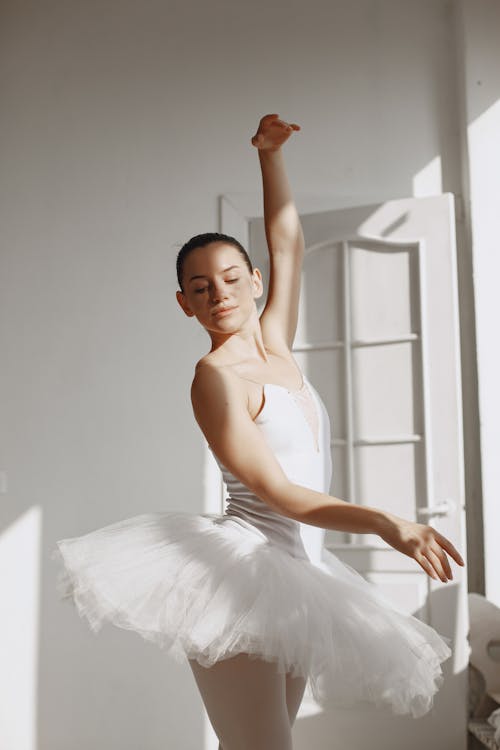 Free Ballerina in a White Tutu  Stock Photo