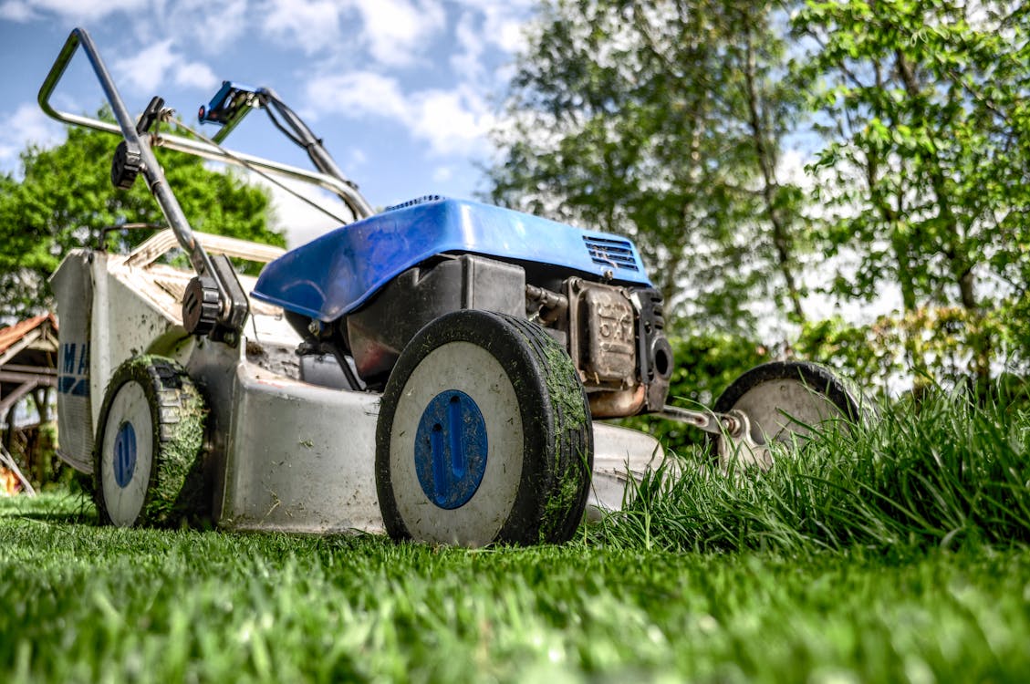 White Push Lawnmower