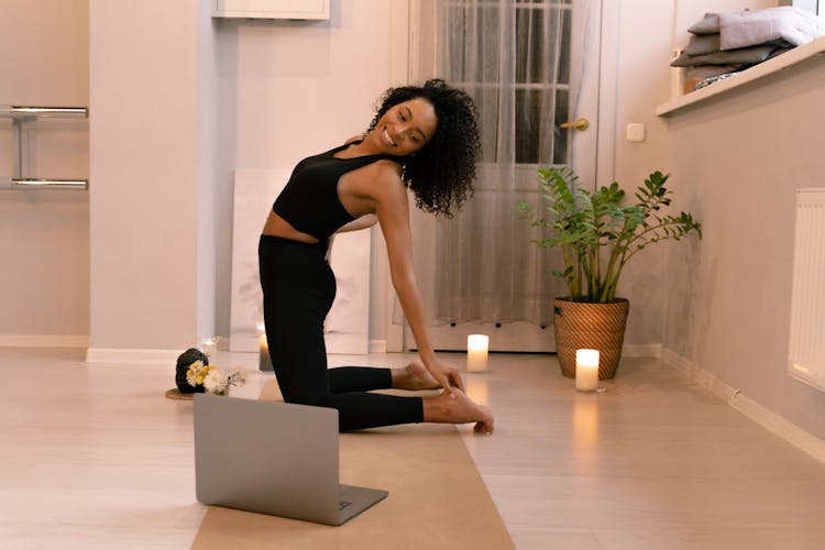 Flexible Woman Doing Stretching