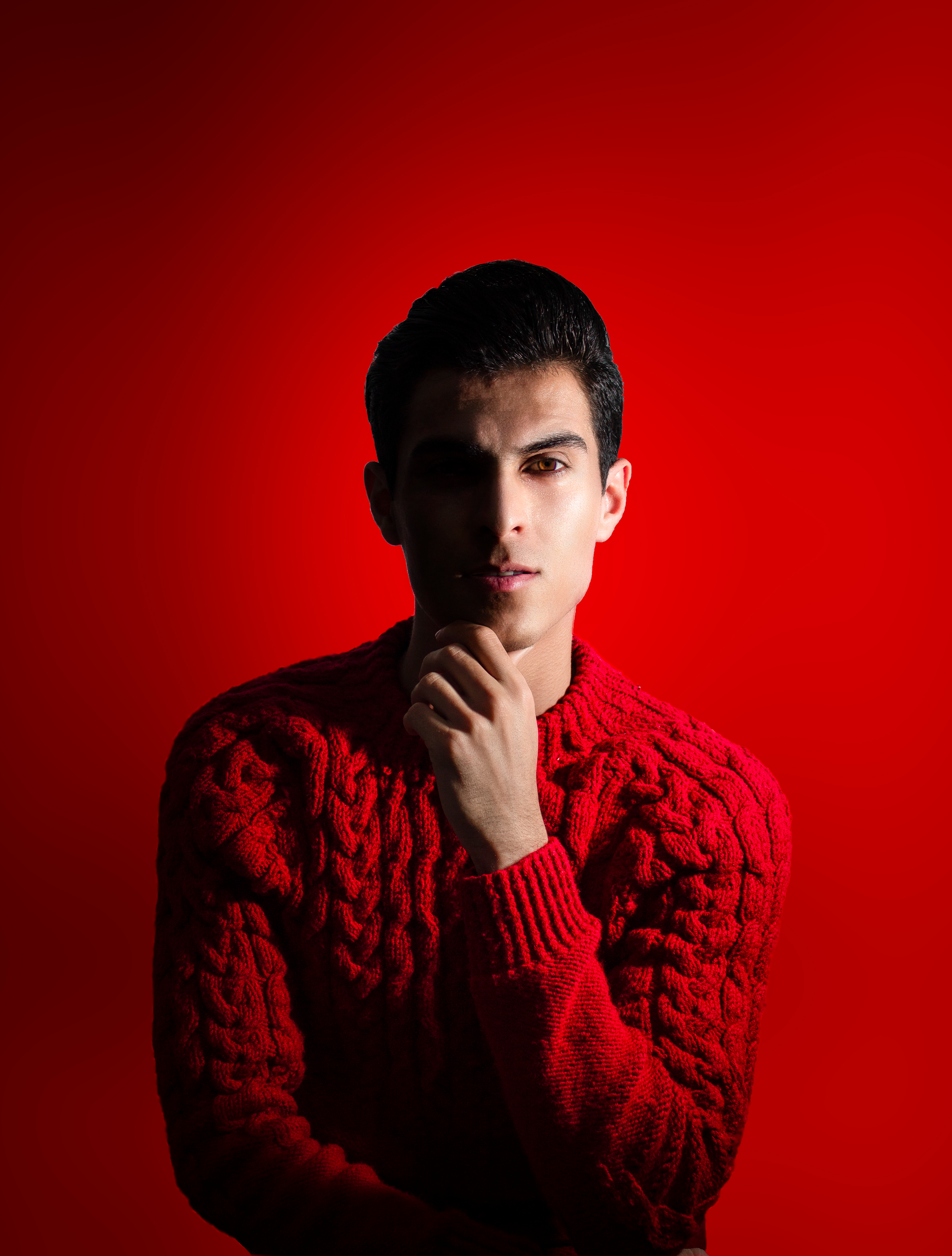 Man in Red Knit Sweater · Free Stock Photo