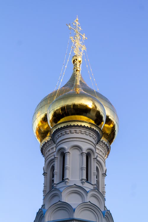 Бесплатное стоковое фото с башня, вертикальный выстрел, золотой