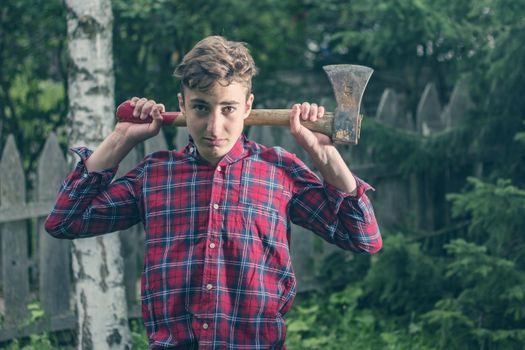 Man Holding an Axe