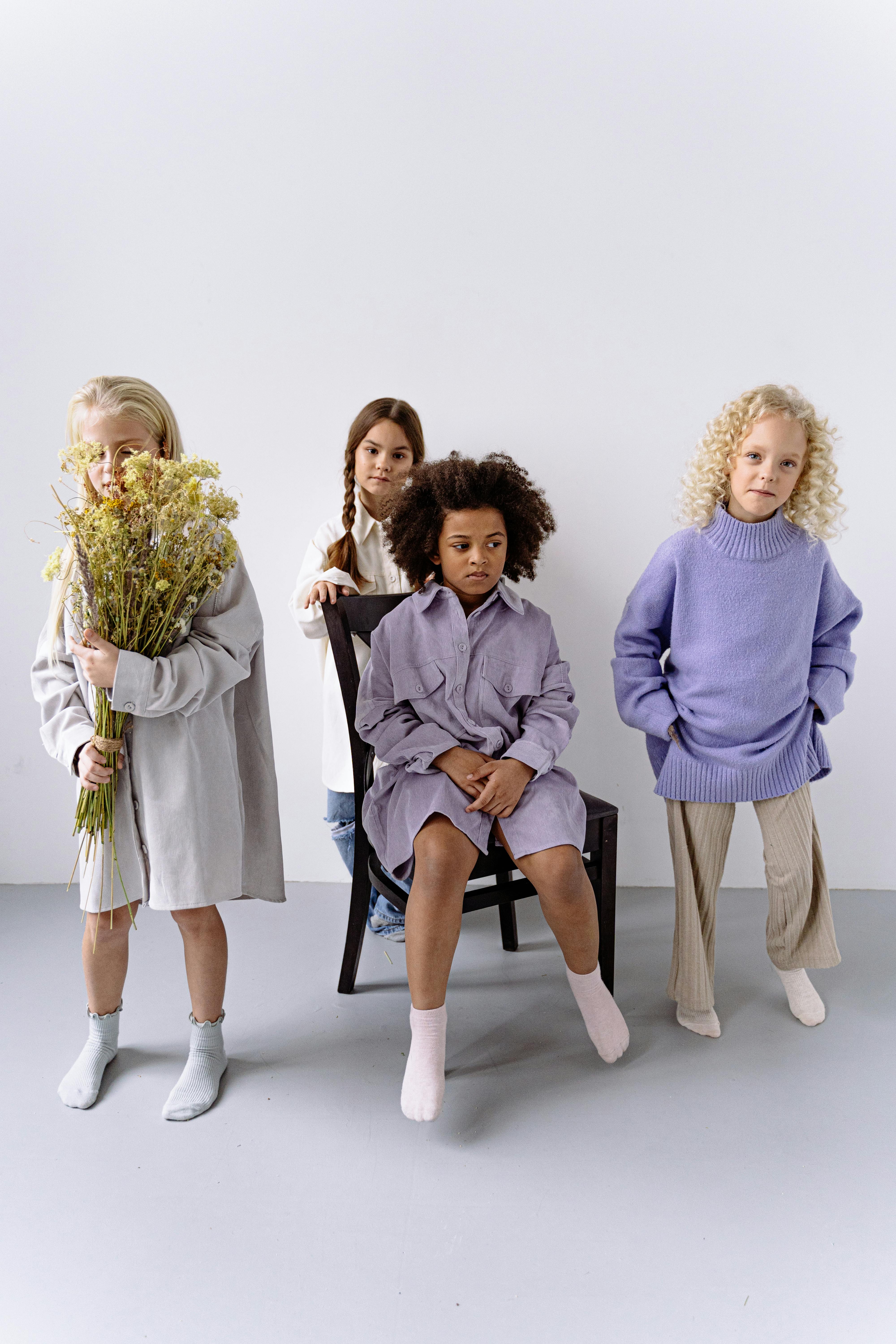 studio shot of child models