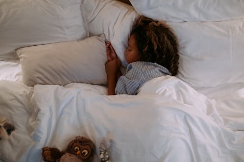 Free Girl Covered With Blanket Sleeping  Stock Photo