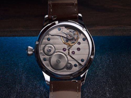 Free Mechanism of a Wristwatch Stock Photo
