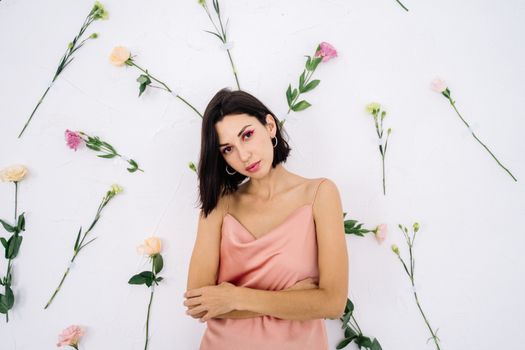 Woman in Pink Sleeveless Top Looking at the Camera