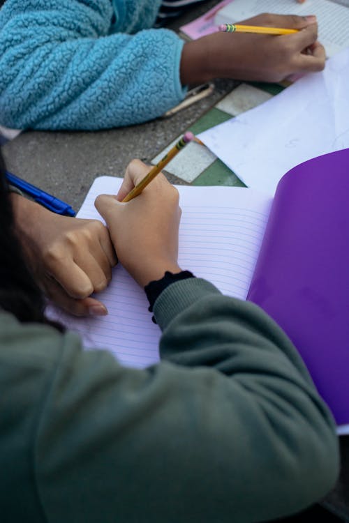 Los Niños étnicos De Cultivos Haciendo Los Deberes En El Aula