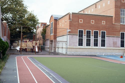 Empty sports ground near school