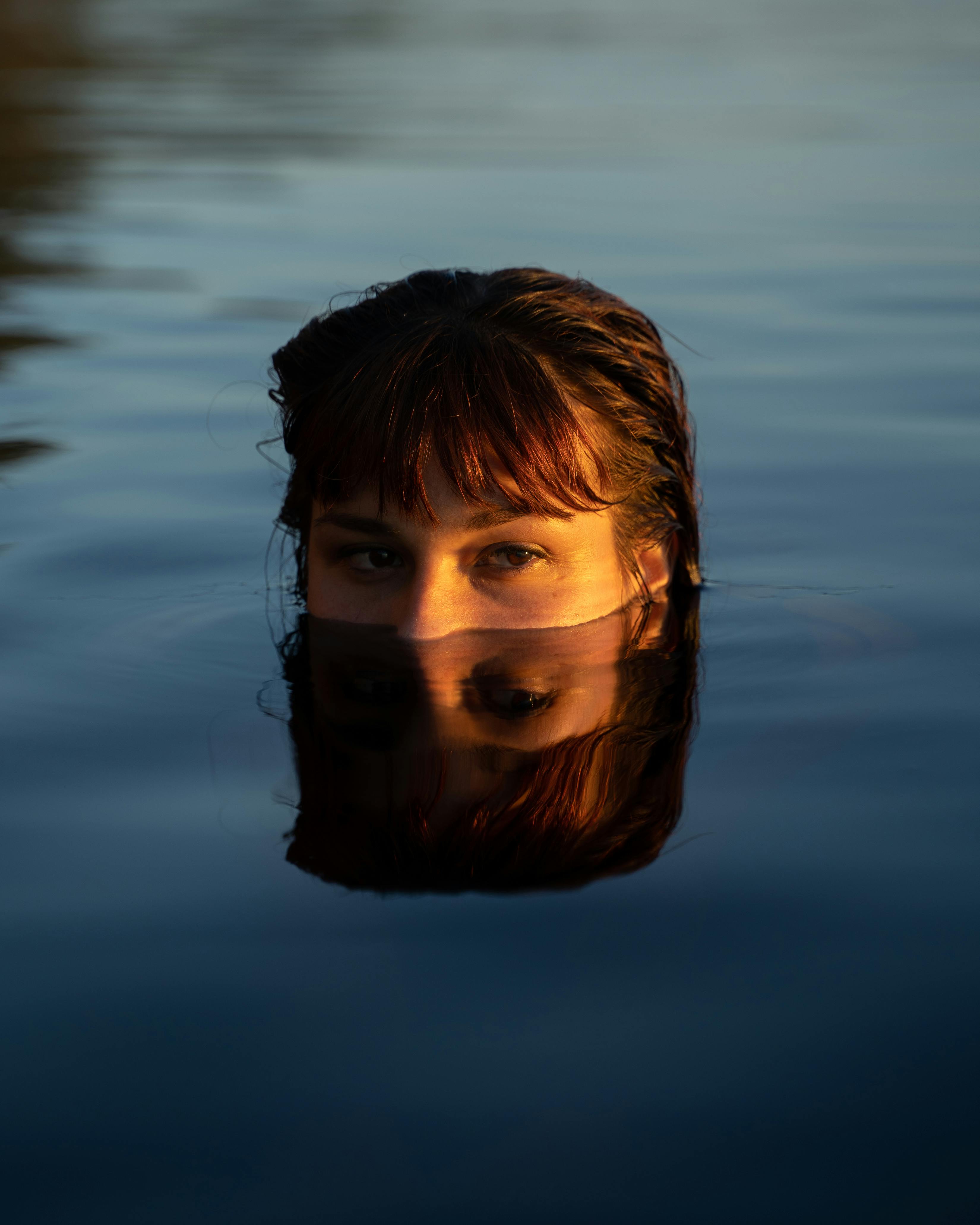 Womans Face on Water · Free Stock Photo