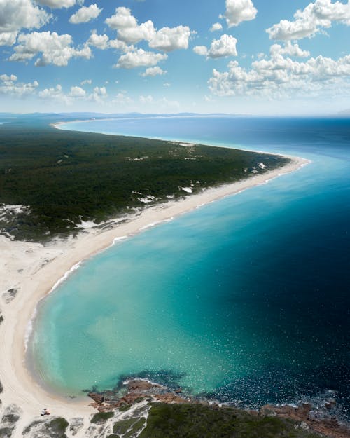 Ilmainen kuvapankkikuva tunnisteilla australia, droonikuva, hiekkaranta