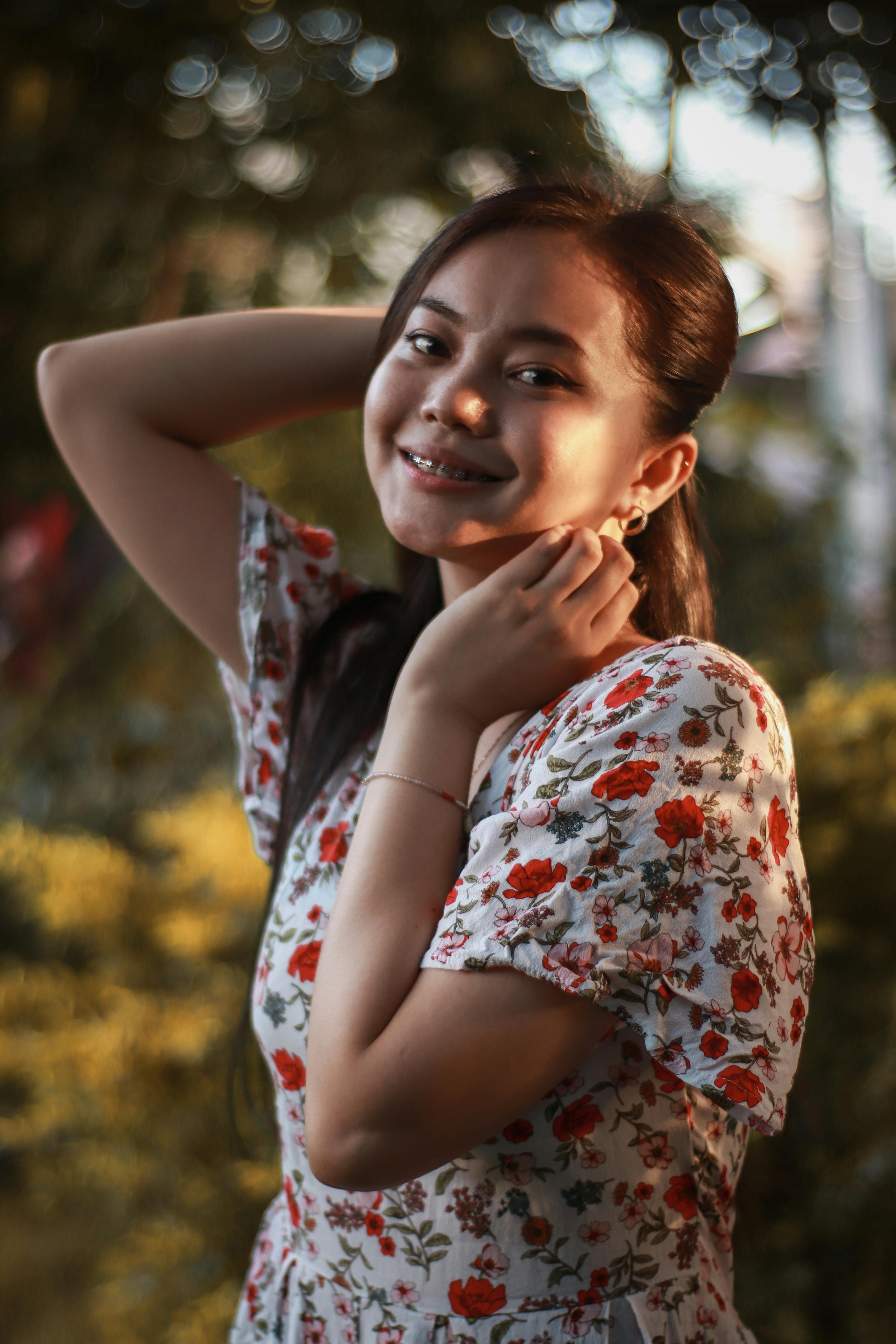 Girl Posing Outdoors at Night · Free Stock Photo