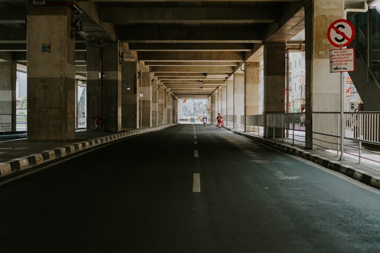 Empty Road Underpass