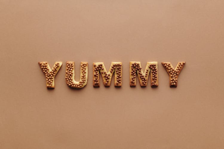 Flat Lay Of Letter Shaped Cookies